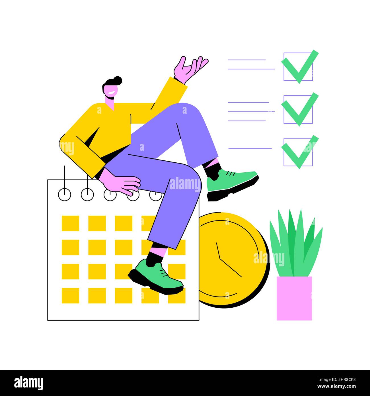 Set up daily schedule abstract concept vector illustration