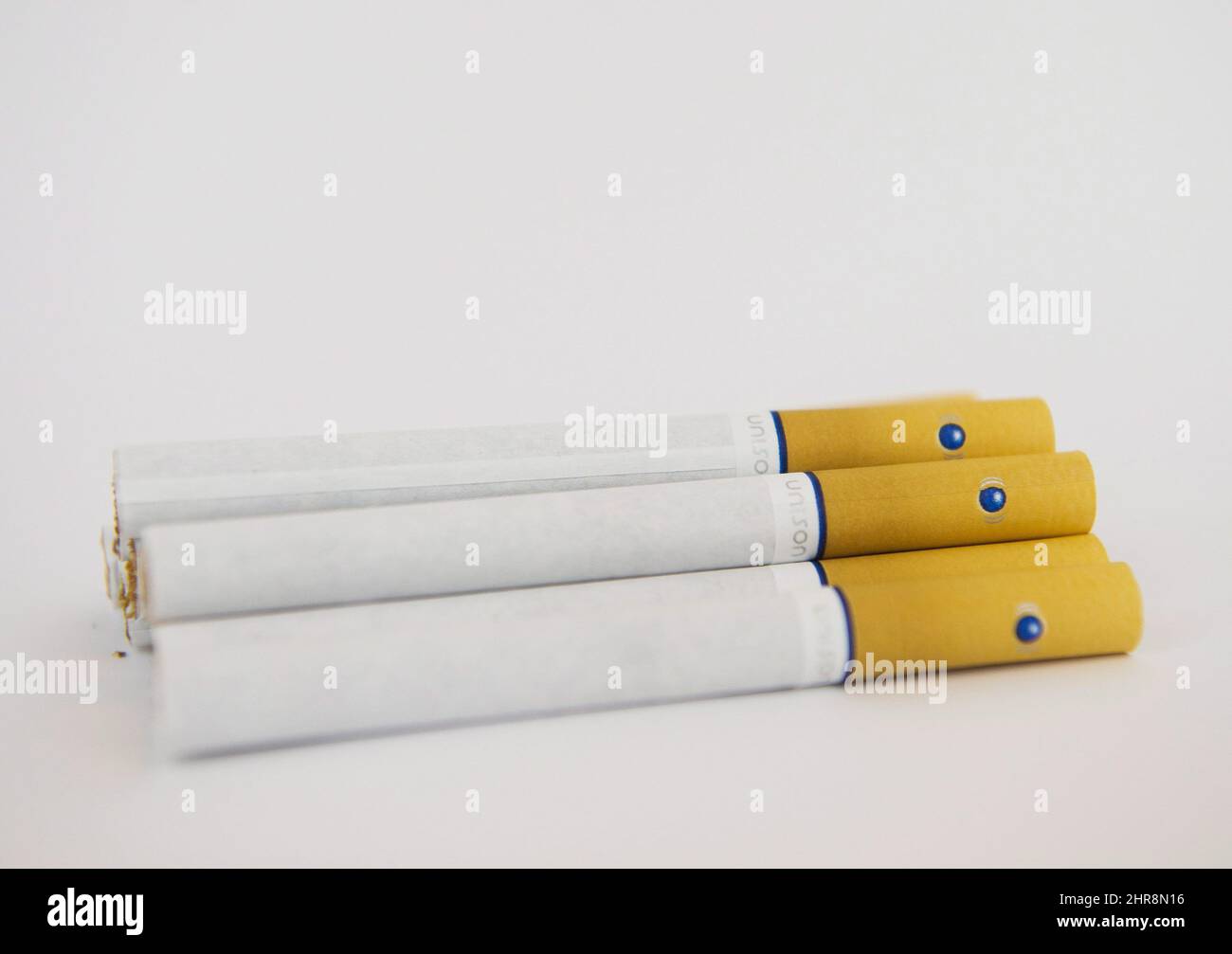 Cigarettes are displayed with a new squeezable menthol capsule inside the  filter in Toronto on Wednesday, November 18, 2015. A health organization is  concerned a new type of cigarette being introduced to