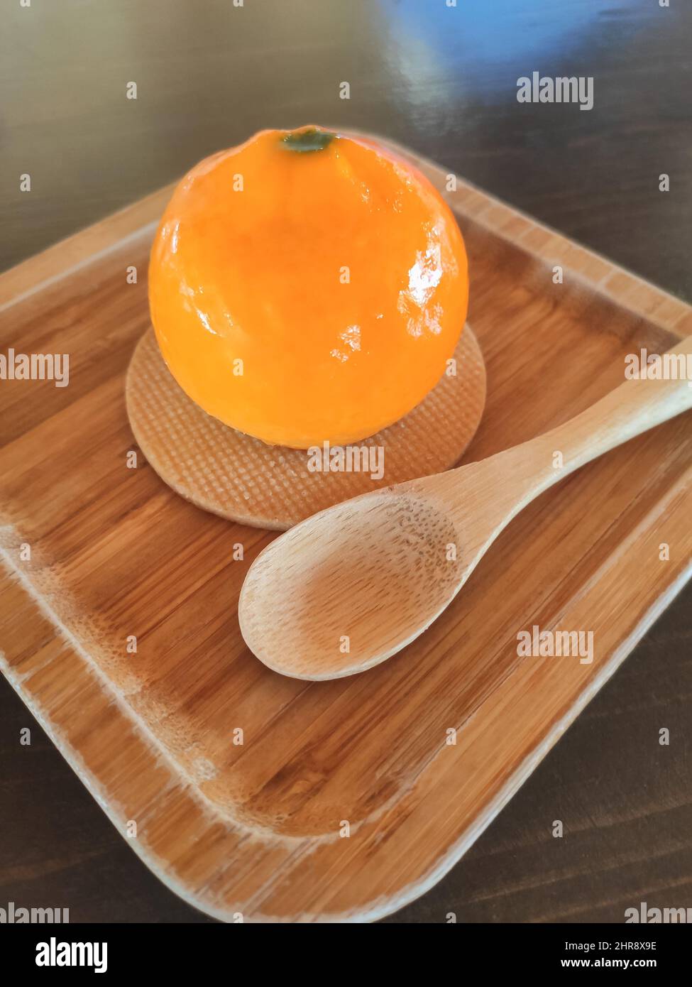 Tangerine iced ice cream.Delicious japanese food Stock Photo