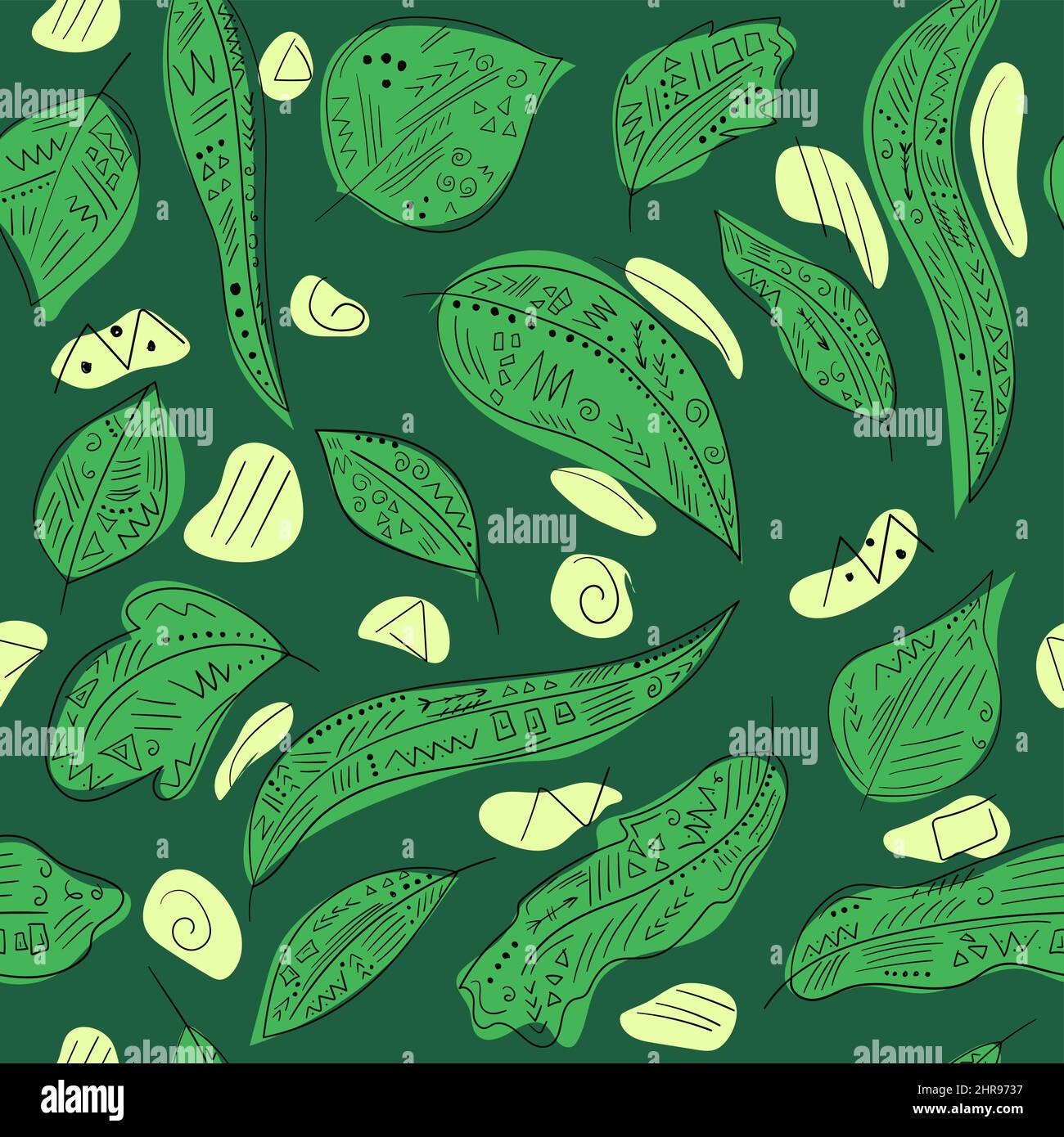 Seamless background with geometric leaves. Nature pattern Stock Vector ...