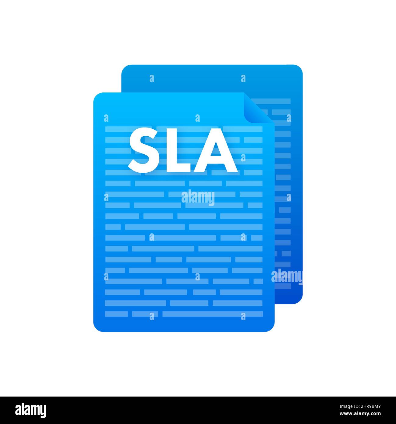 SLA - Service Level Agreement. Commitment between a service provider and a client. Vector stock illustration. Stock Vector
