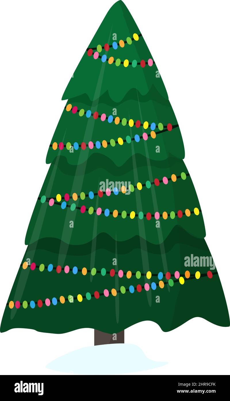 Christmas tree isolated on white background Stock Vector Image & Art ...