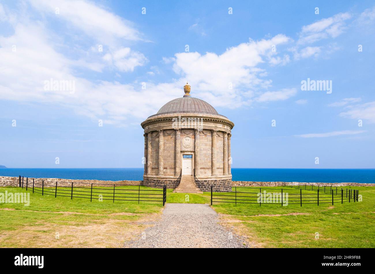 The Mussenden temple perched on a cliff edge part of the Downhill estate Downhill Demesne County Londonderry Northern Ireland UK GB Europe Stock Photo