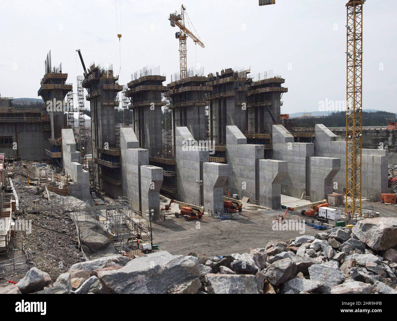 The construction site of the hydroelectric facility at Muskrat Falls