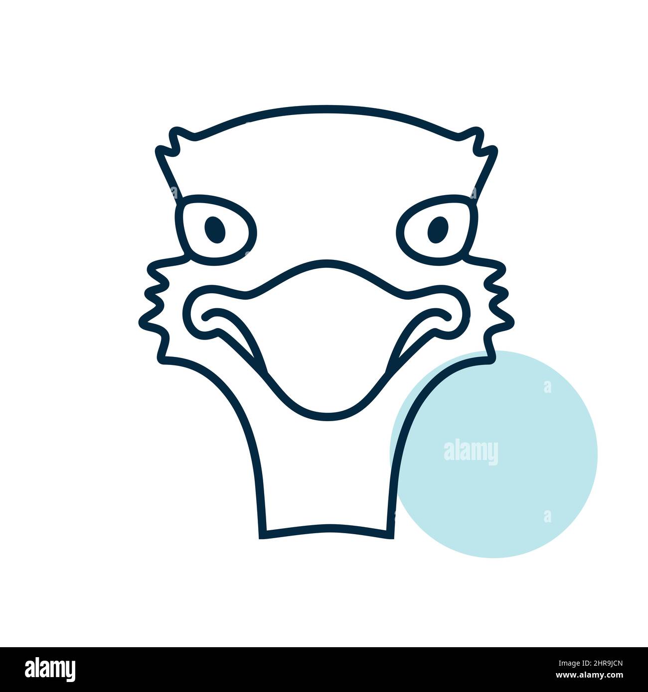 Ostrich isolated icon. Animal head vector. Agriculture sign. Graph ...