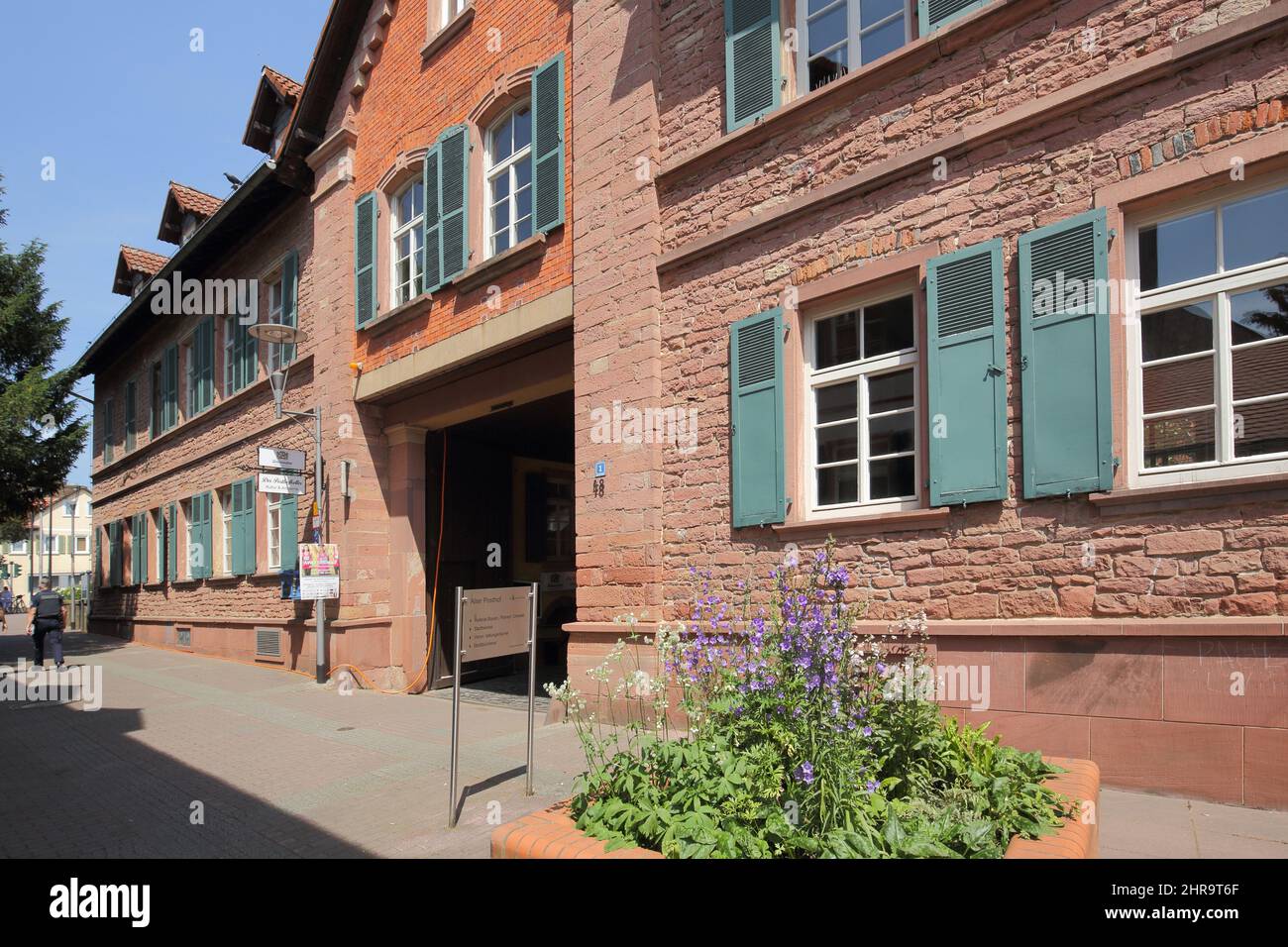 Front of the Alter Posthof, Hattersheim im Taunus, Hesse, Germany Stock Photo