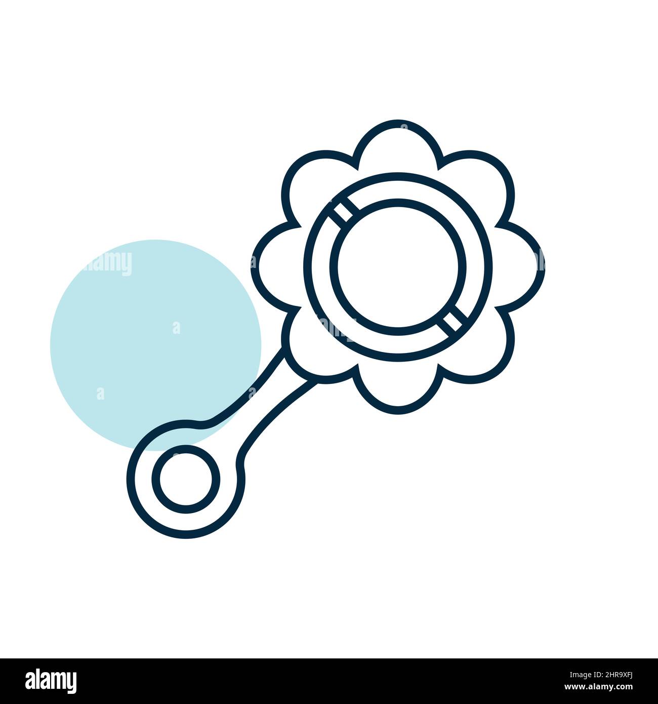 Baby rattle toy vector icon. Graph symbol for children and newborn ...