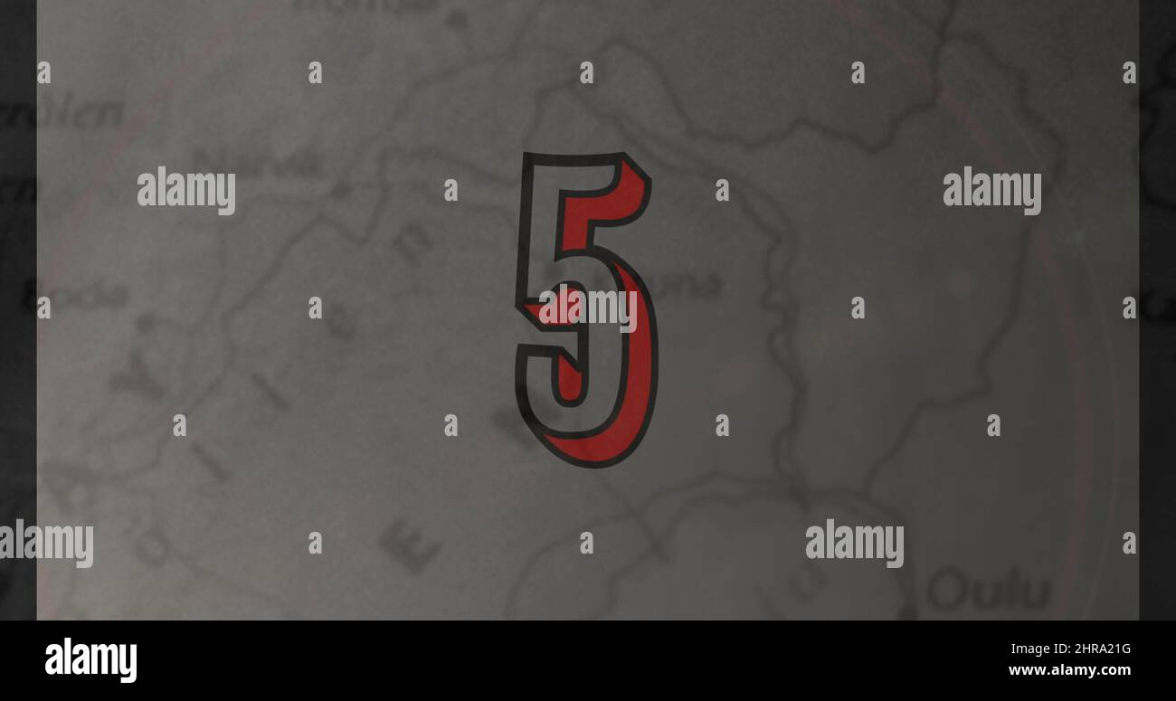 Image of changing numbers over map Stock Photo - Alamy