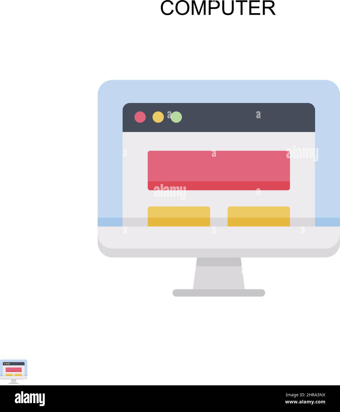 Computer Simple vector icon. Illustration symbol design template for ...