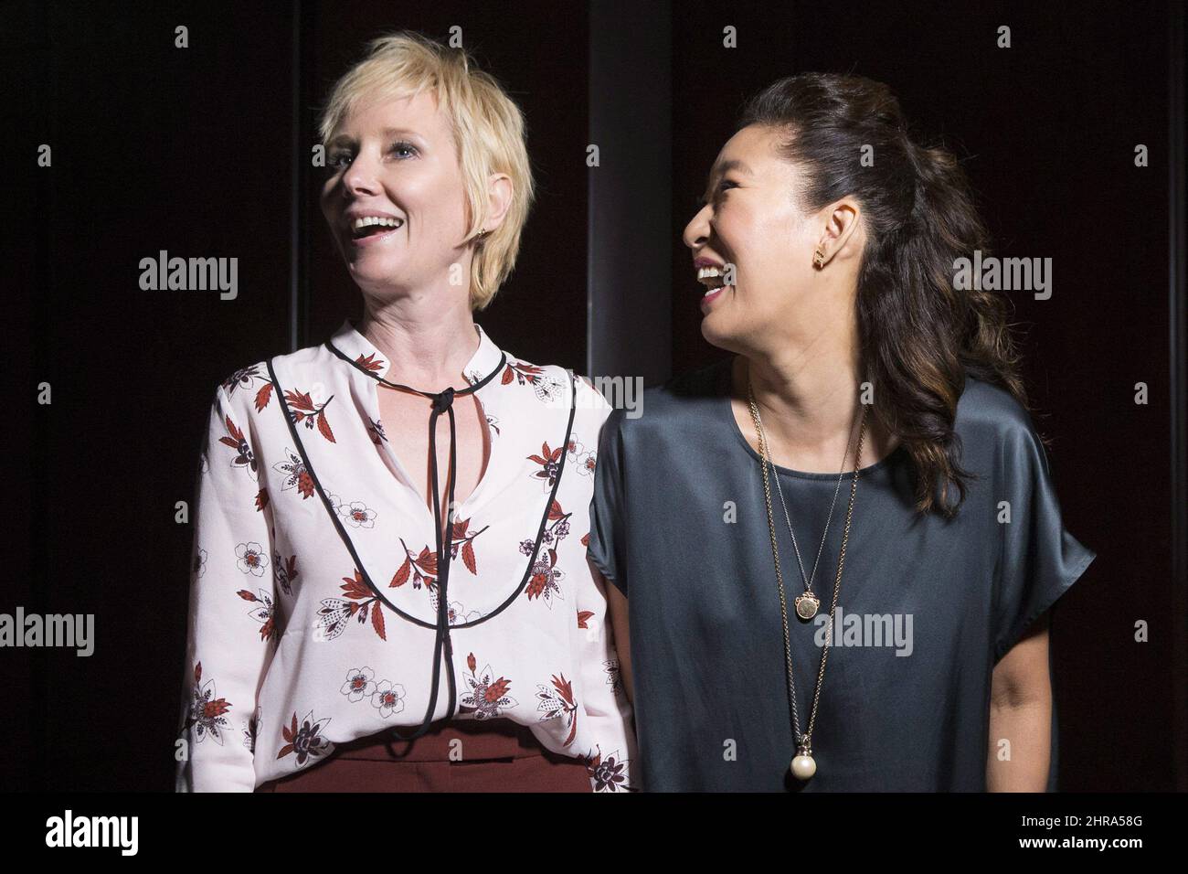 Anne Heche, left, and Sandra Oh are pictured in a Toronto hotel as they promote their film 'Catfight' during the 2016 Toronto International Film Festival on Saturday, Sept. 10, 2016. THE CANADIAN PRESS/Chris Young Stock Photo