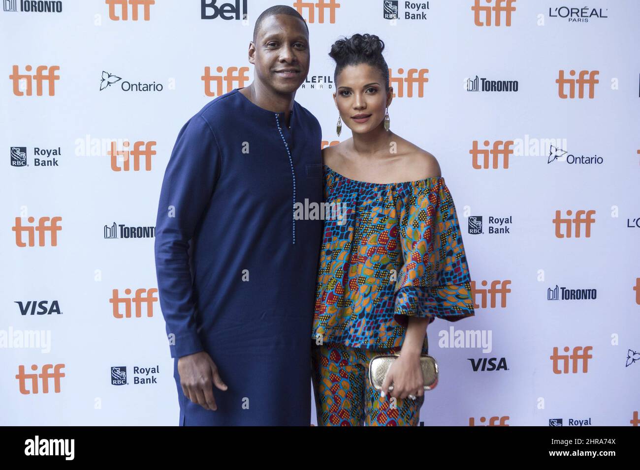 Masai Ujiri and his wife Ramatu Ujiri arrive on the red carpet for the ...