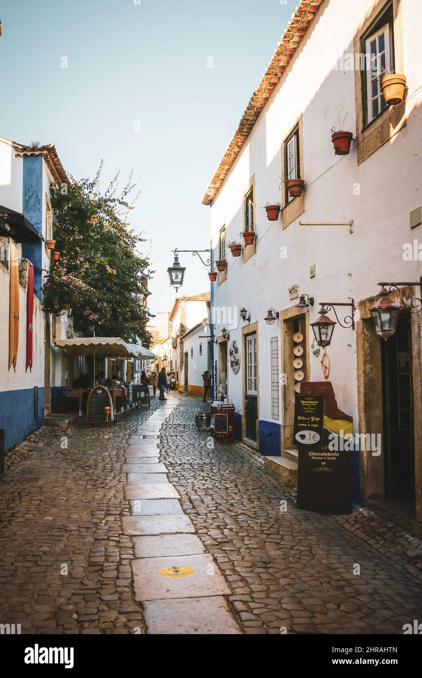 Vertical shot alley blue hi-res stock photography and images - Alamy