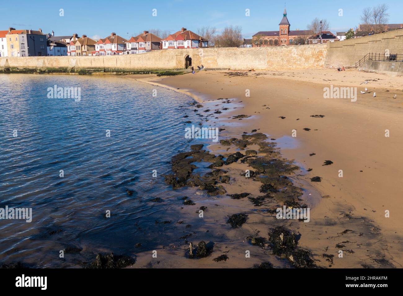 The seafront at the Headland in Old Hartlepool,England,UK showing Fish Sands and Sandwell Gate Stock Photo