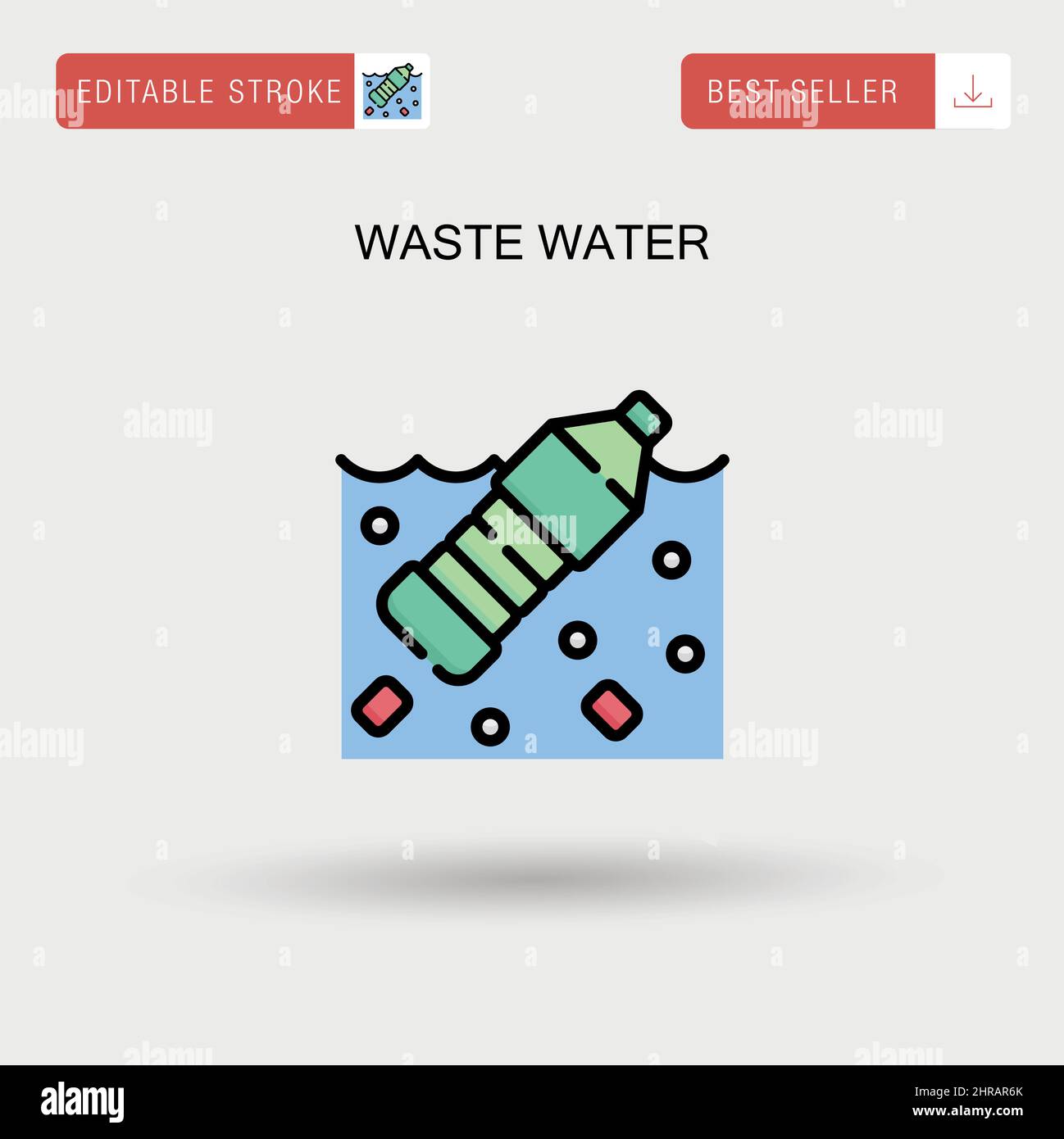 Waste water Simple vector icon. Stock Vector