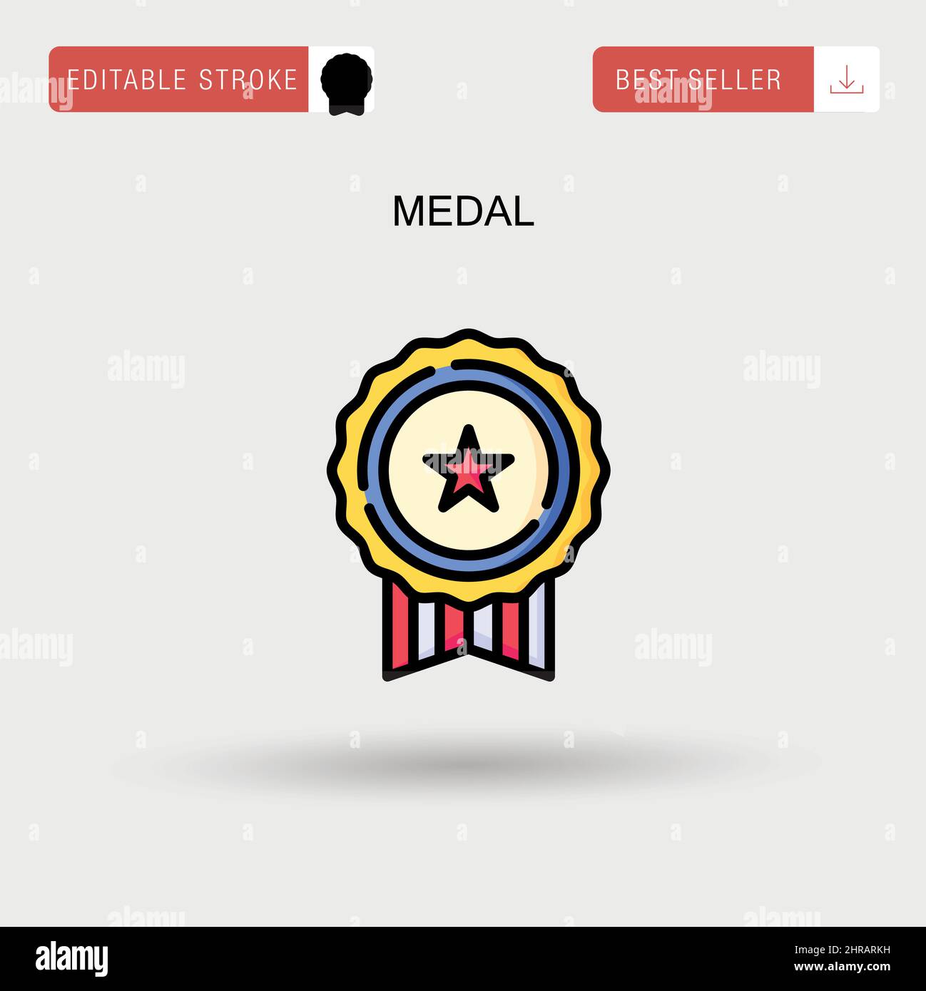 Medal Simple vector icon. Stock Vector