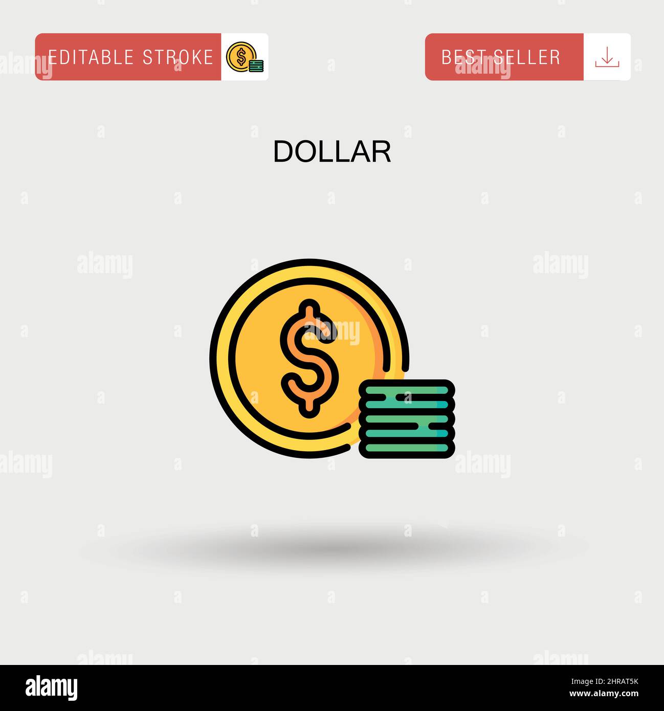 Dollar Simple vector icon. Stock Vector