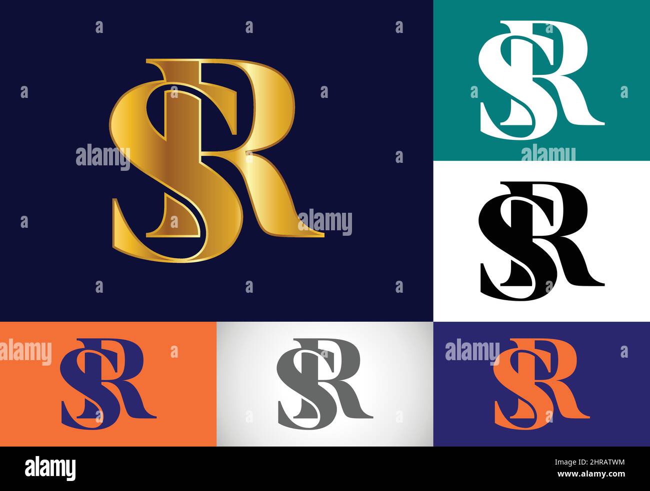 Initial Monogram Letter SR Logo Design Vector. Graphic Alphabet Symbol ...