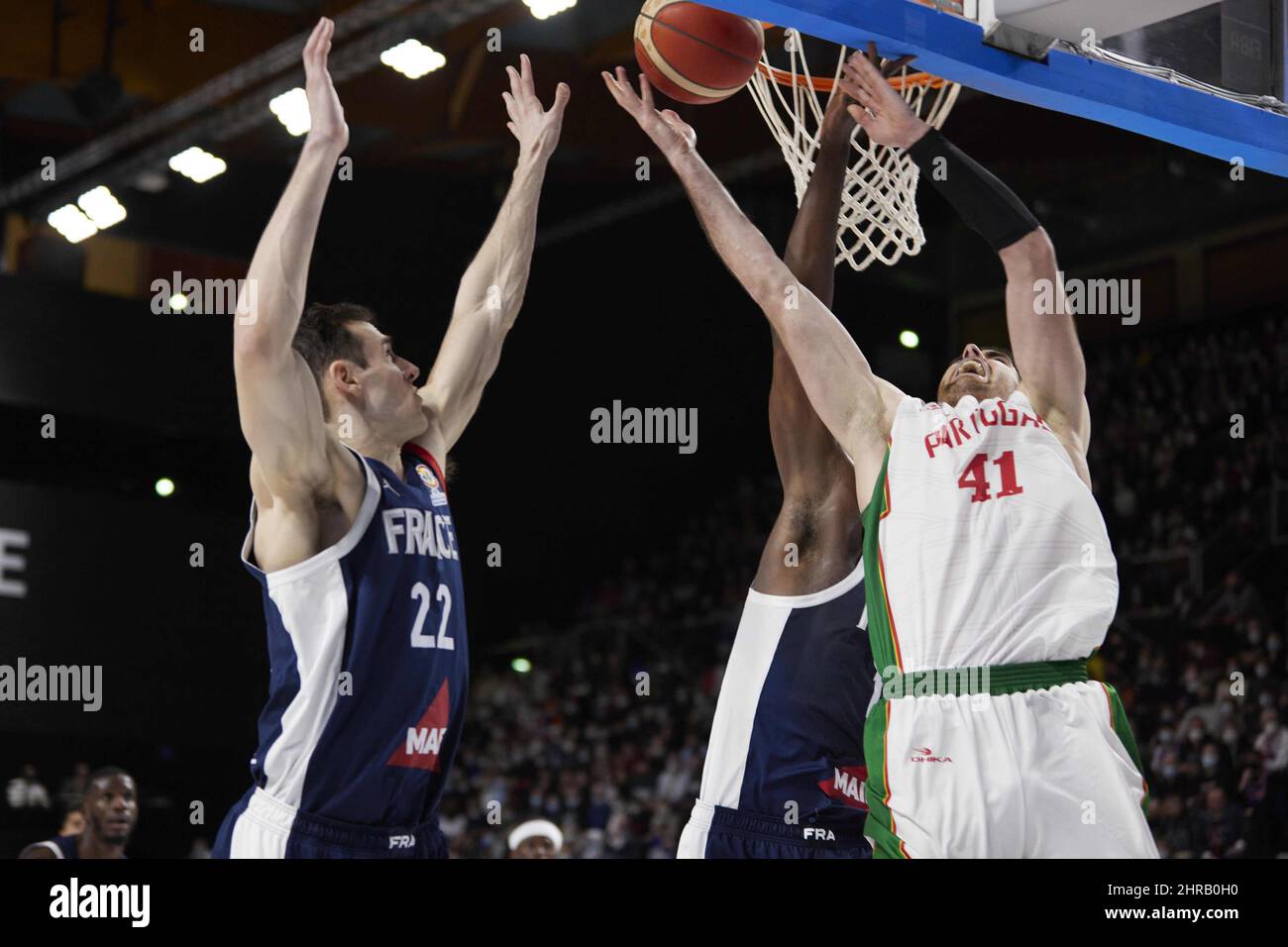Dijon, France. 24th Feb, 2022. Sasa BOROVNJAK (41) of Portugal during the FIBA World Cup 2023