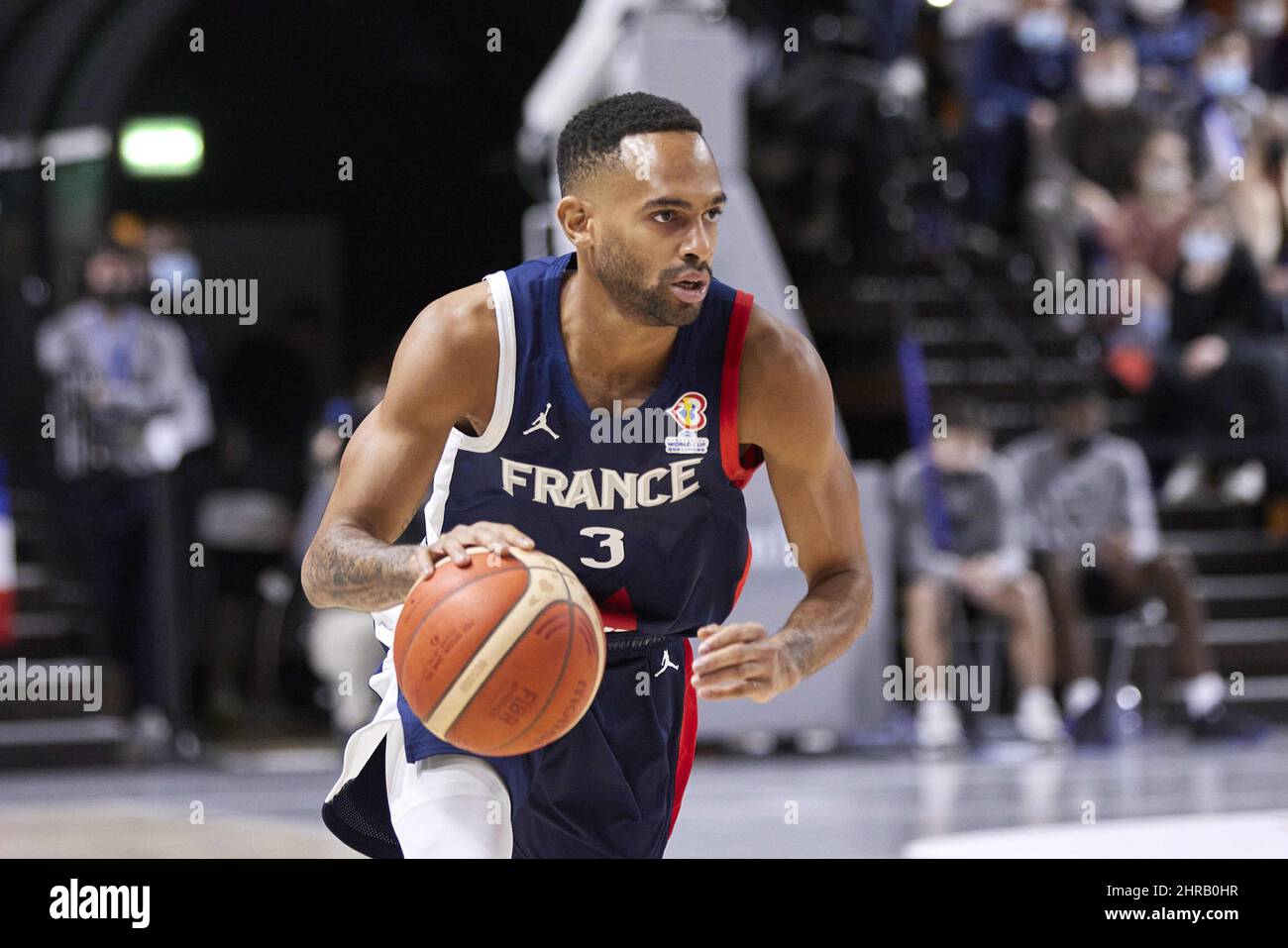 Dijon, France. 24th Feb, 2022. David MICHINEAU (3) of France during the FIBA World Cup 2023