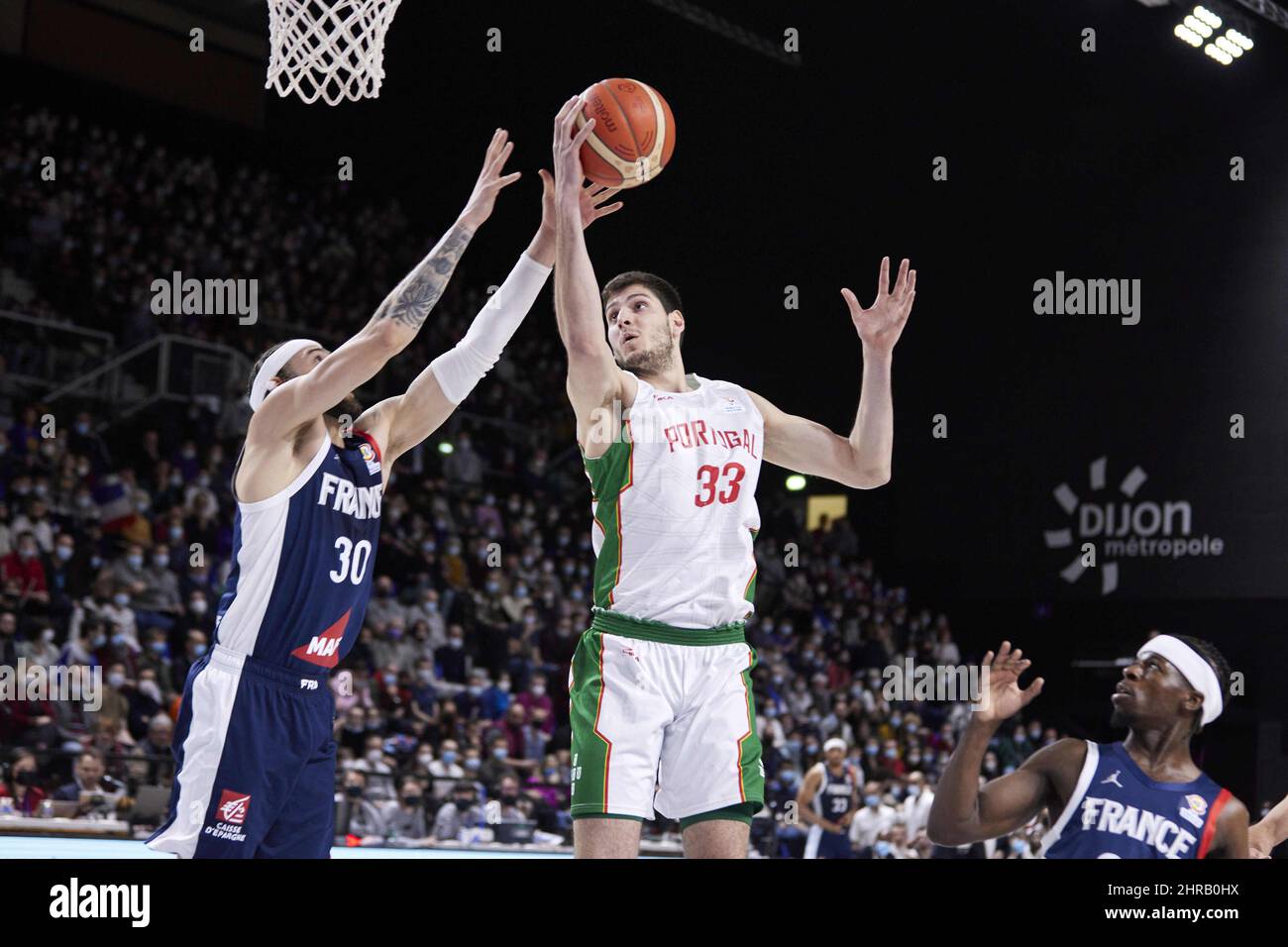 Dijon, France. 24th Feb, 2022. Daniel RELVAO (33) of Portugal during the FIBA World Cup 2023