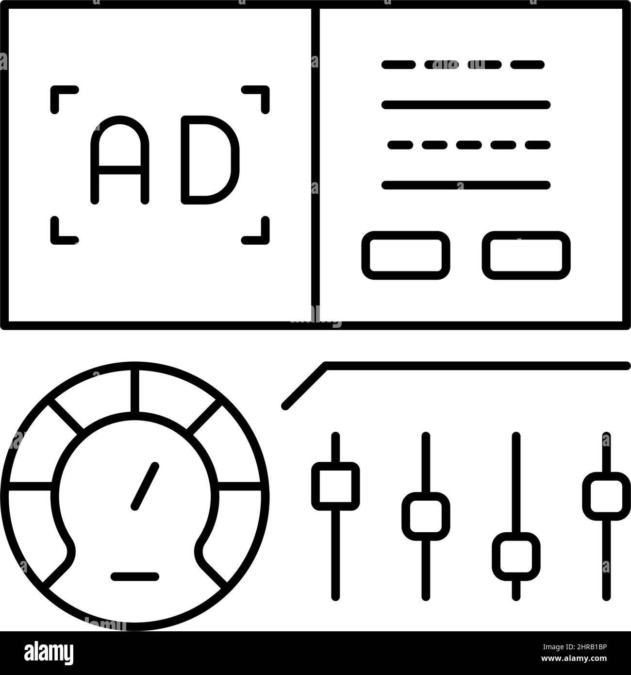 optimization of advertising line icon vector illustration Stock Vector ...