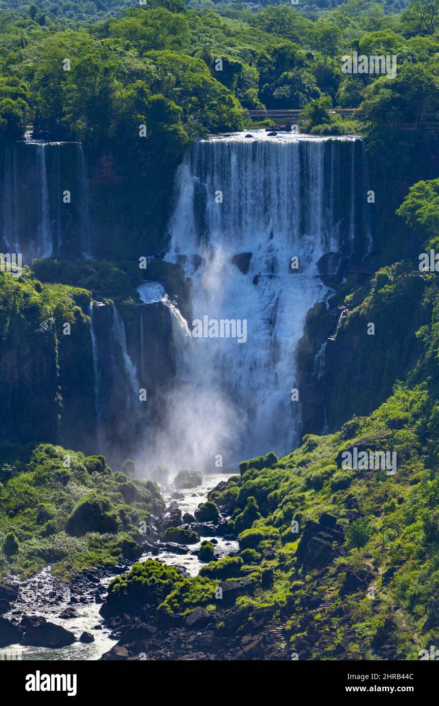 Iguazu Waterfalls on the border Brazil-Argentina Stock Photo