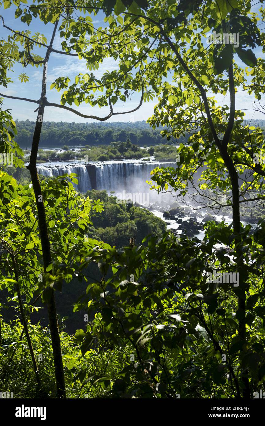 Iguazu Waterfalls on the border Brazil-Argentina Stock Photo