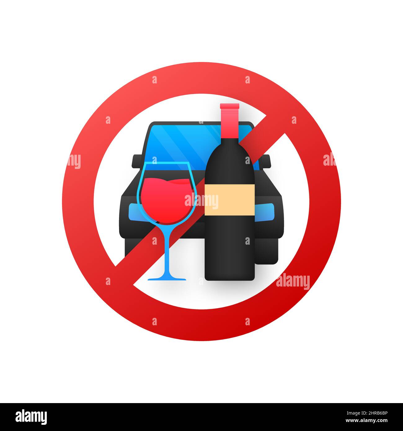 Don't drink and drive sign. No alcohol. Vector stock illustration. Stock Vector