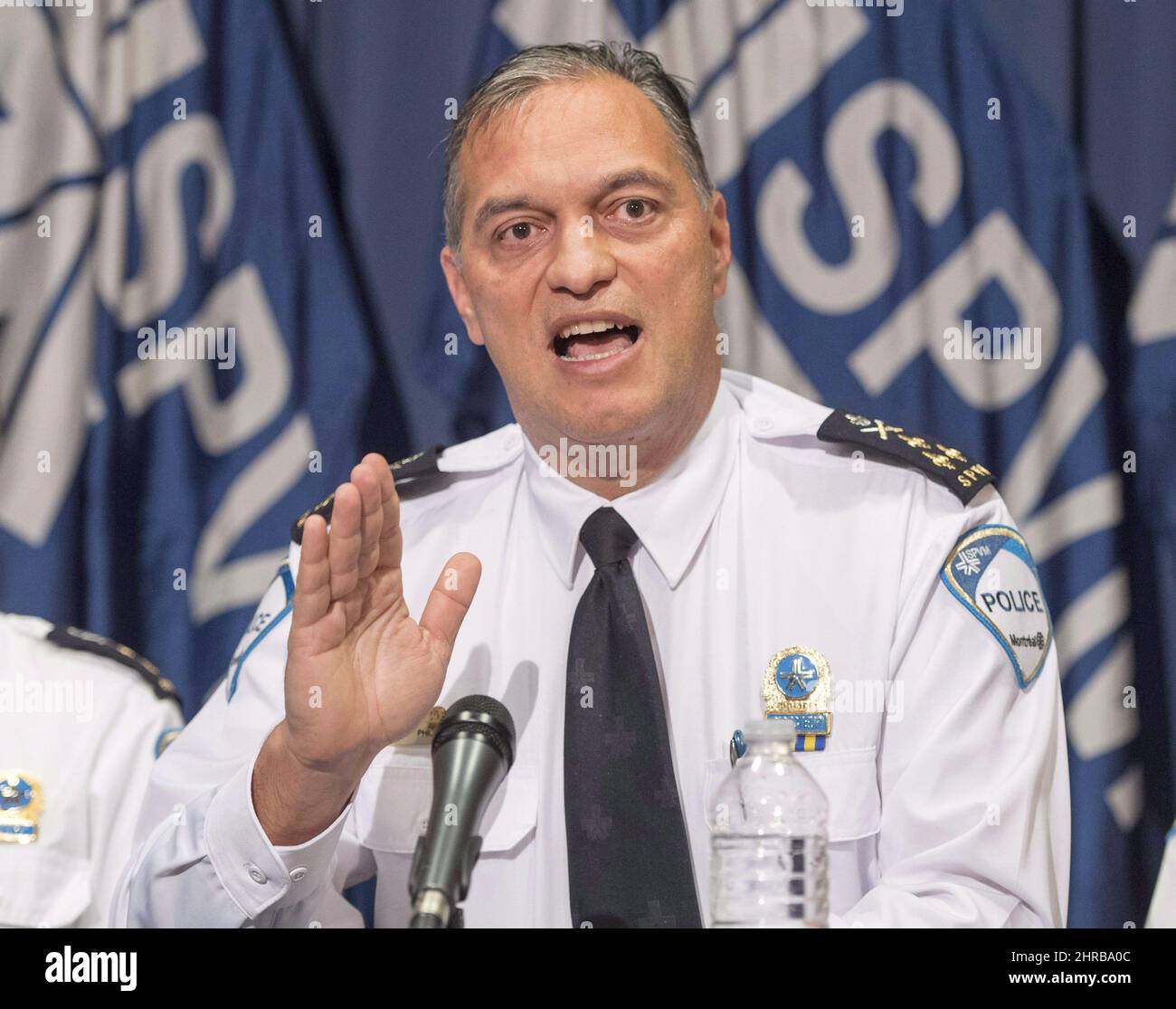 Montreal Chief of Police Philippe Pichet speaks to the media at a news conference, Monday, October 31, 2016 in Montreal. Pichet admitted Wednesday he's concerned that allegations investigators fabricated evidence will undermine public confidence in the force.THE CANADIAN PRESS/Ryan Remiorz Stock Photo