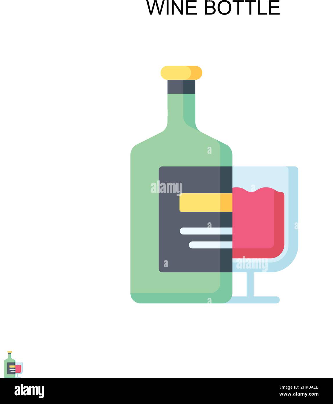 Wine bottle Simple vector icon. Illustration symbol design template for web mobile UI element. Stock Vector