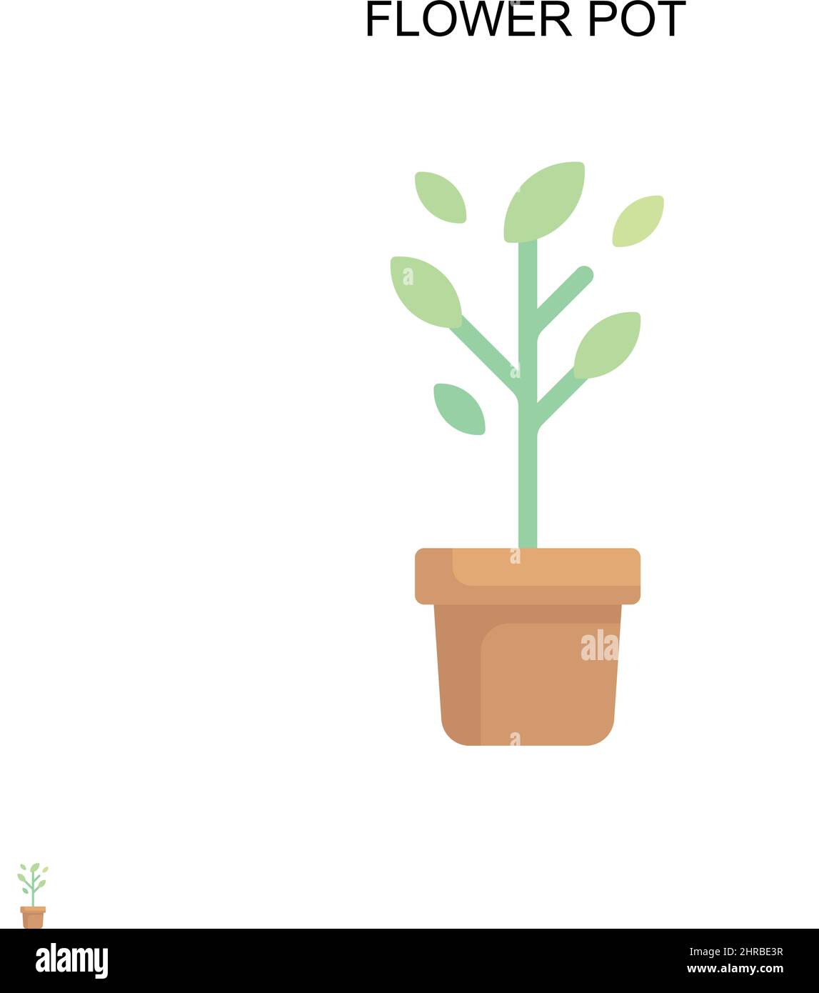 Flower pot Simple vector icon. Illustration symbol design template for ...