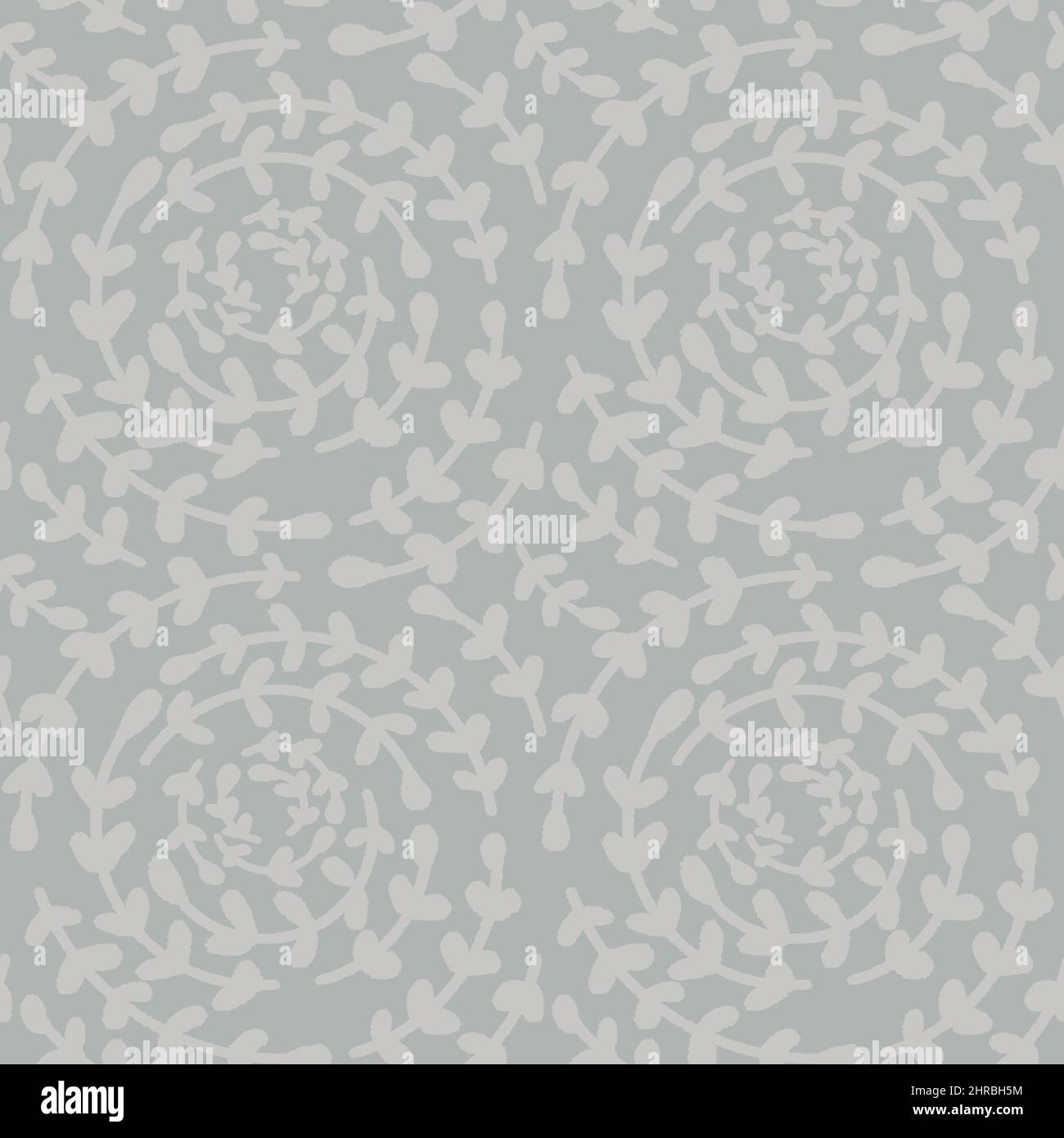 hand drawn branches with leaves seamless pattern of abstract botanical elements. Stock Vector
