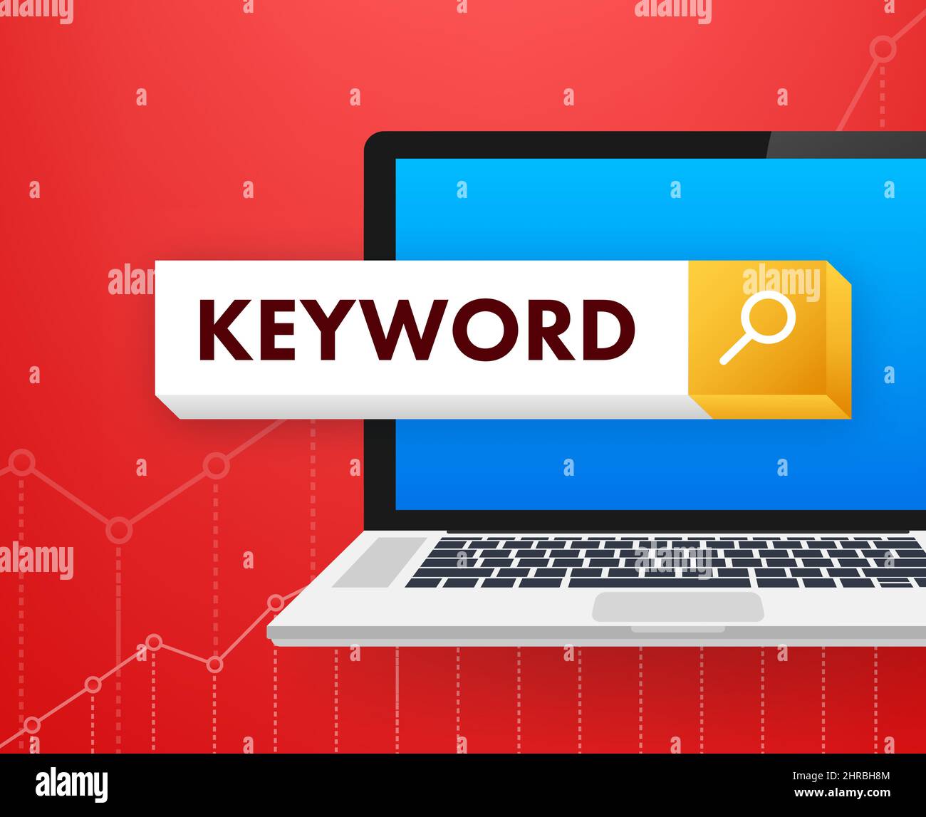 Keyword ranking. Communication technology. Search bar. Vector stock