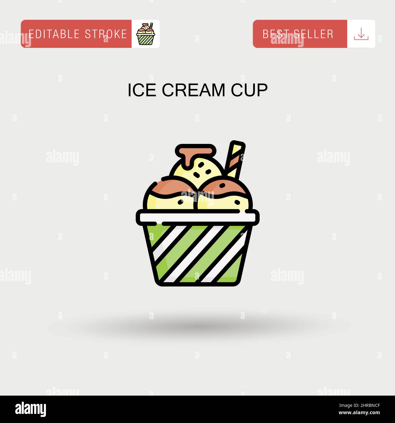 Ice cream cup Simple vector icon. Stock Vector
