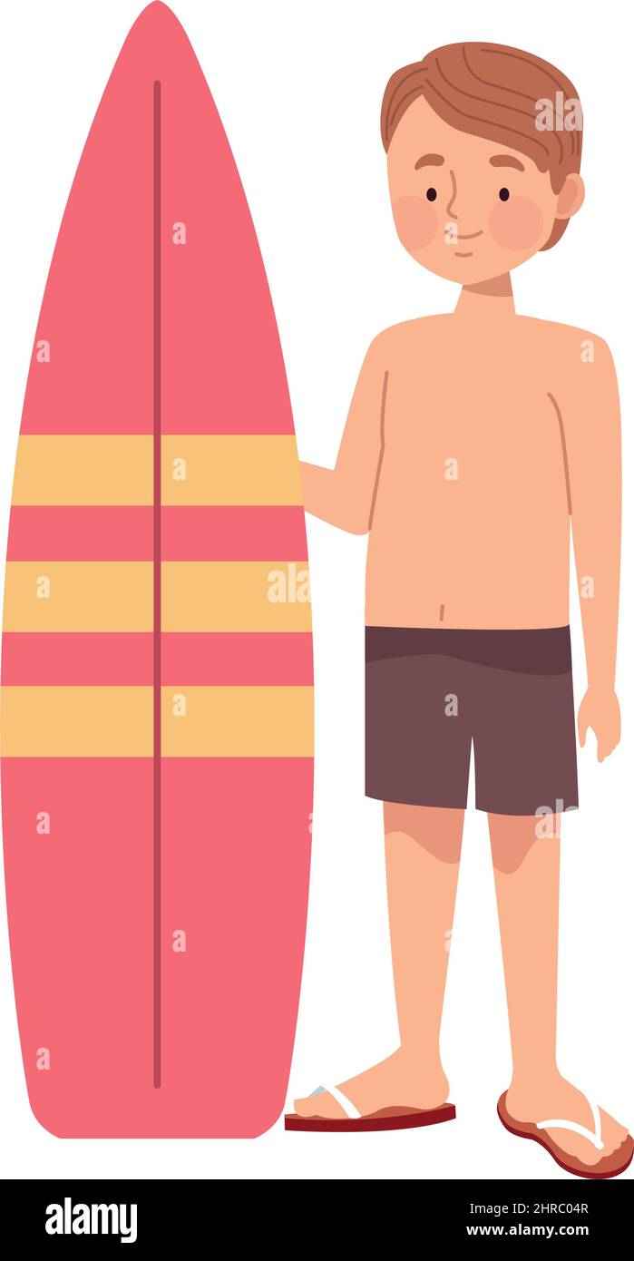 tourist man with surfboard Stock Vector Image & Art - Alamy