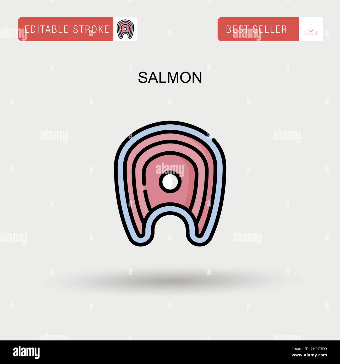 Salmon Simple vector icon. Stock Vector