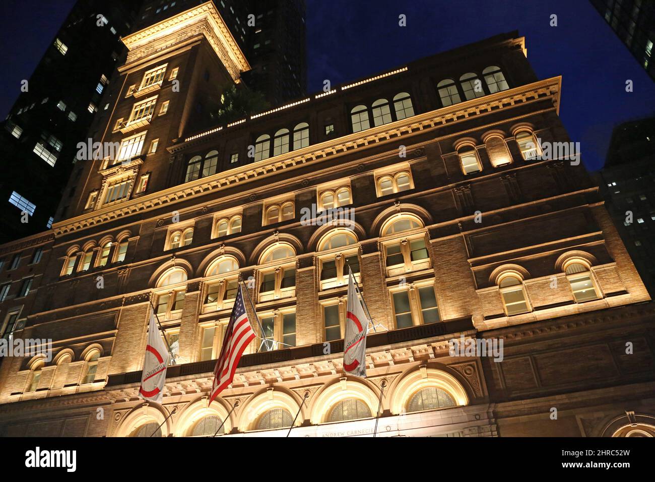 Carnegie Hall at night - New York Stock Photo