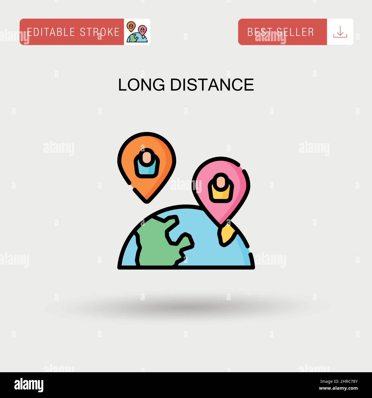 Long distance Simple vector icon Stock Vector Image & Art - Alamy