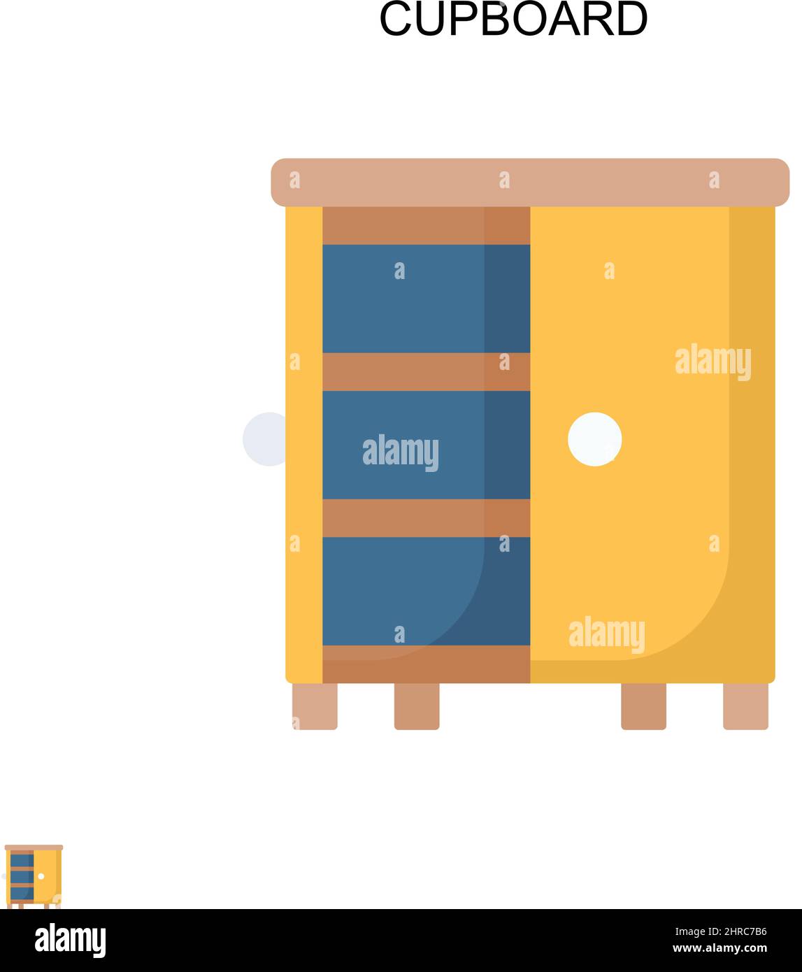 Cupboard Simple vector icon. Illustration symbol design template for web mobile UI element. Stock Vector