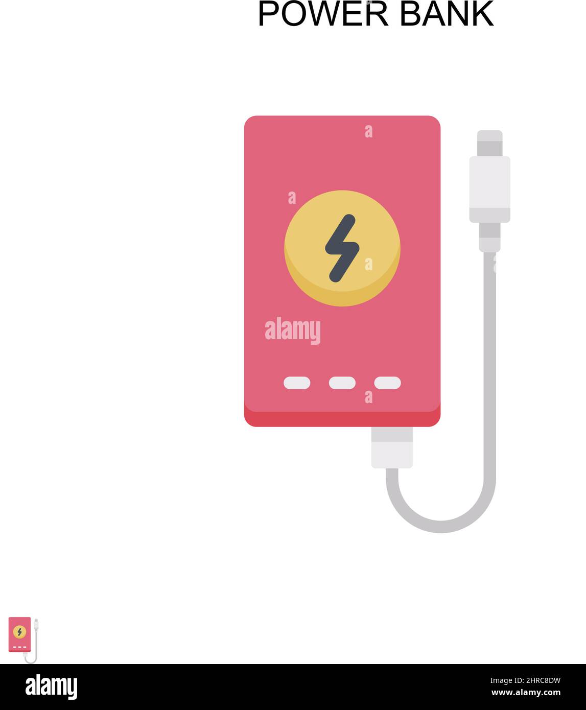 Power bank Simple vector icon. Illustration symbol design template for web mobile UI element. Stock Vector