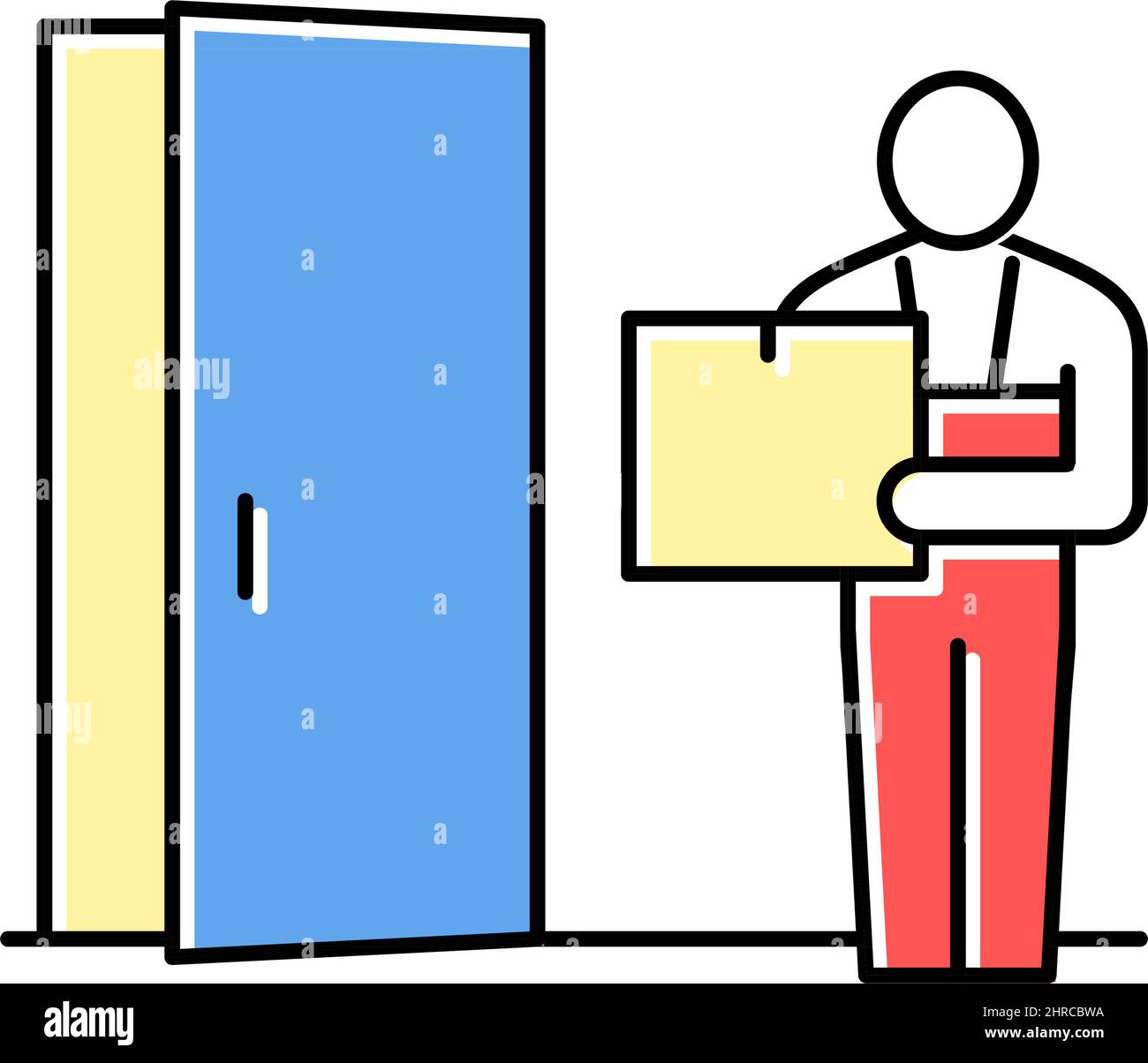 courier delivering box color icon vector illustration Stock Vector ...