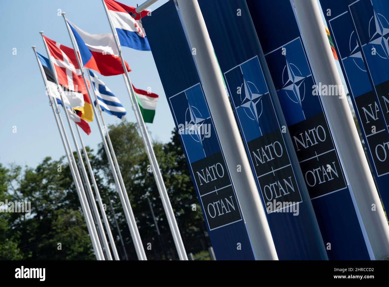 NATO defense ministers meet for two days of meetings at the alliance's headquarters, Brussels, Belgium, June 27, 2019. (Department of Defense photo by Lisa Ferdinando) Stock Photo