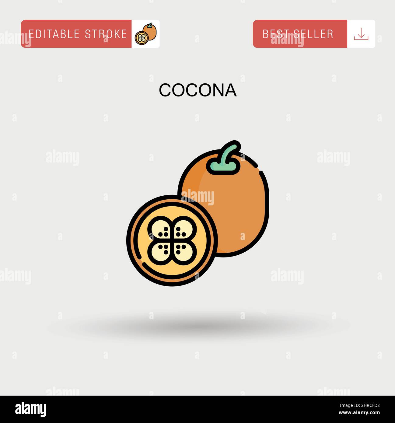 Cocona Simple vector icon. Stock Vector
