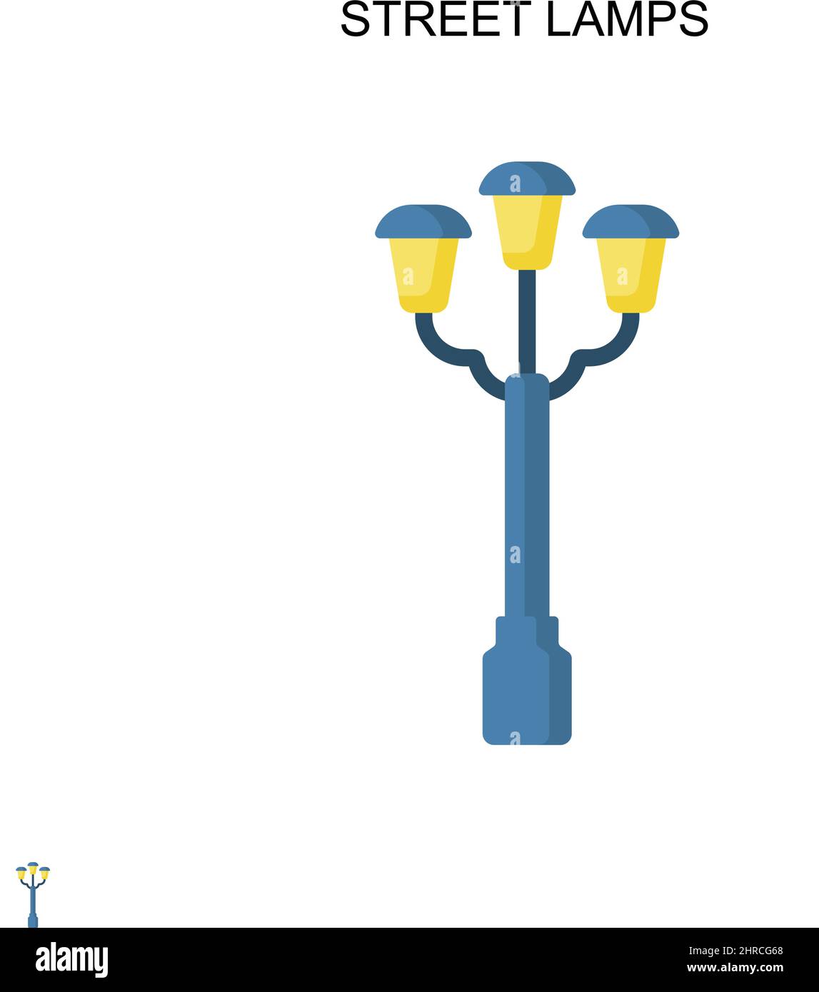 Street lamps Simple vector icon. Illustration symbol design template for web mobile UI element. Stock Vector