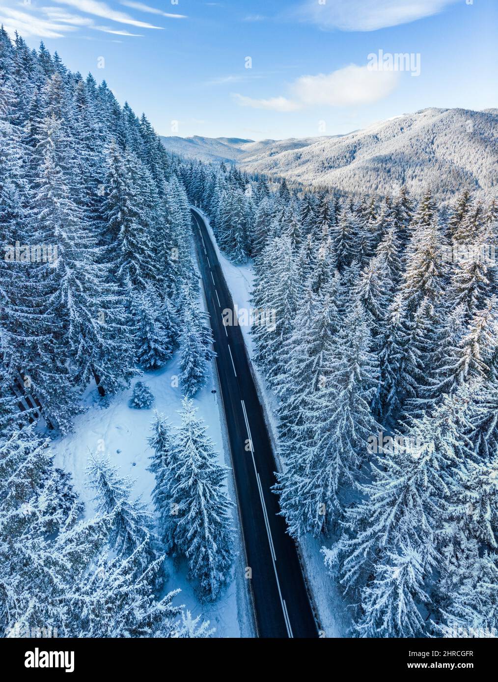 Drone vertical shot asphalt road hi-res stock photography and images ...