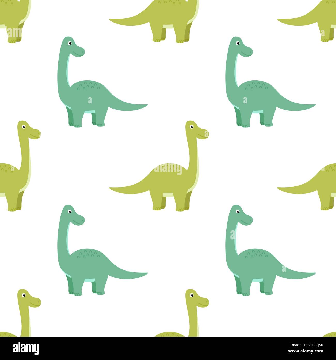 Bright seamless pattern with dinosaurs, vector illustration Stock Vector