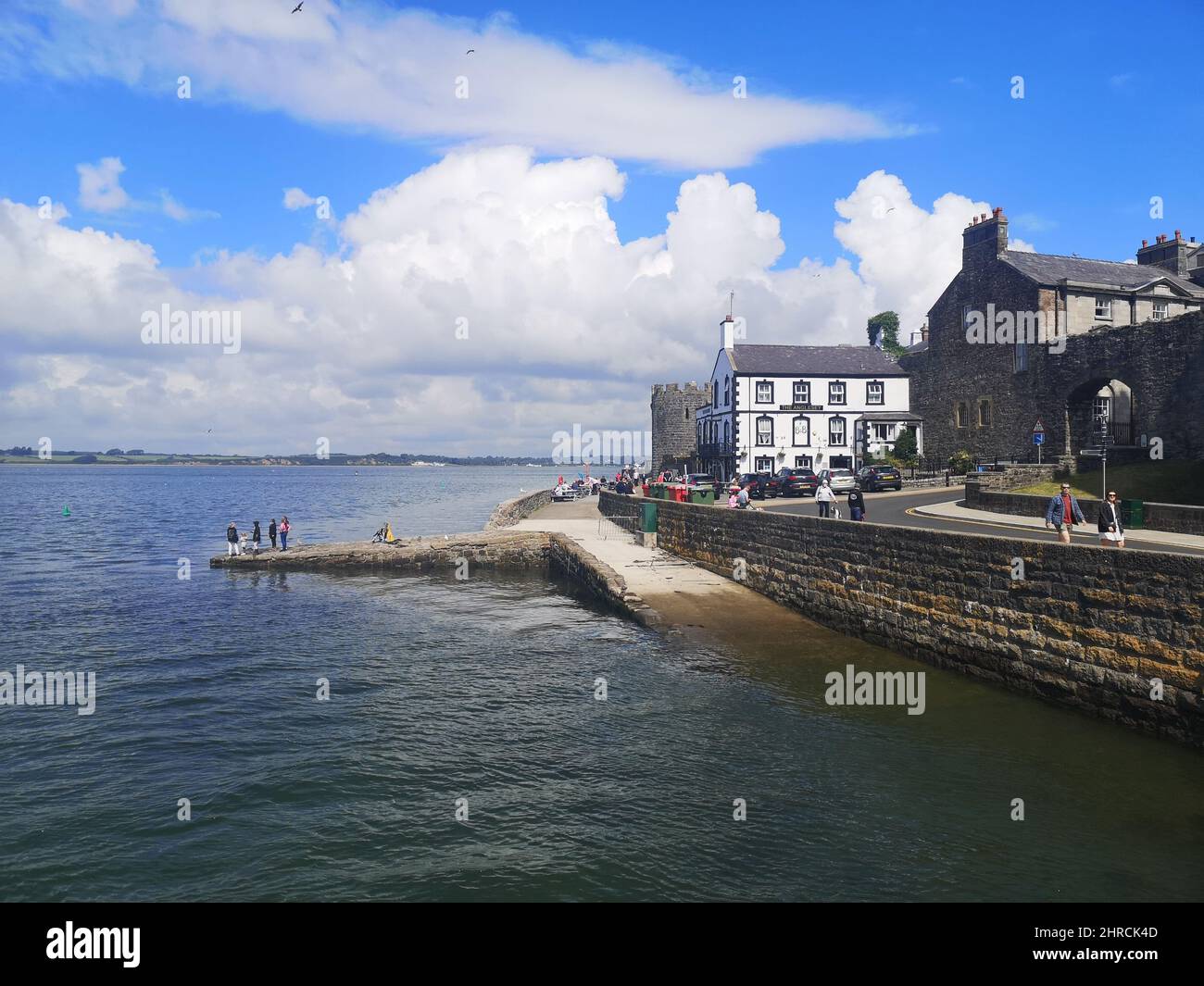 Coastal jetty from town Anglesey arms pub, North Wales. United Kingdom