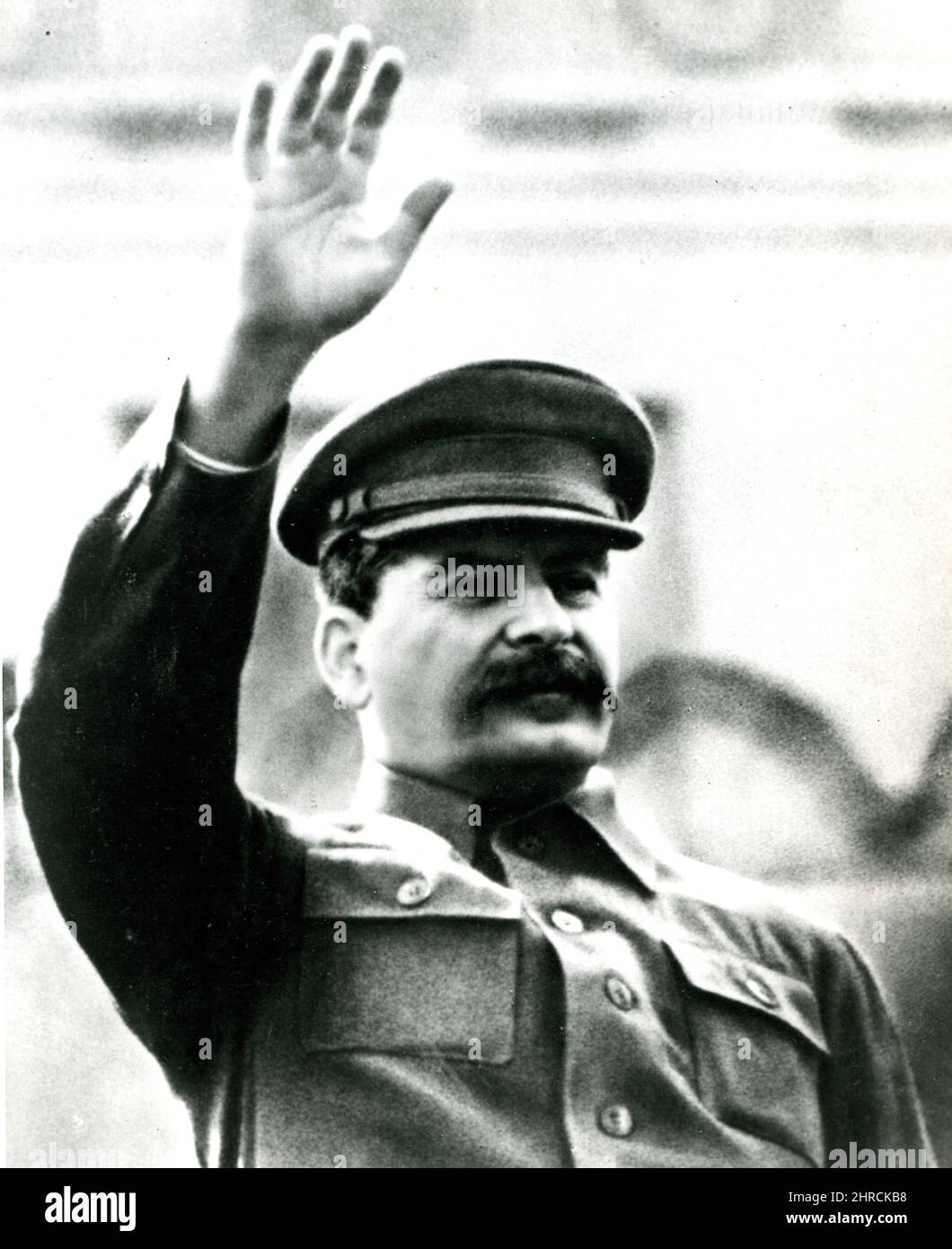 Joseph Stalin waving to a crowd. Stock Photo