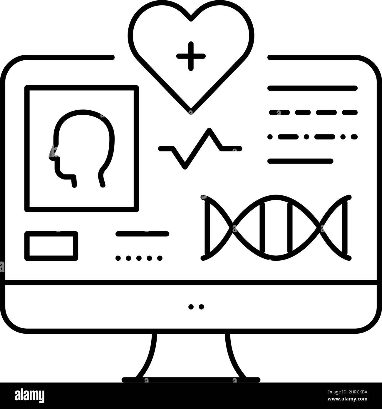 telehealth researching line icon vector illustration Stock Vector
