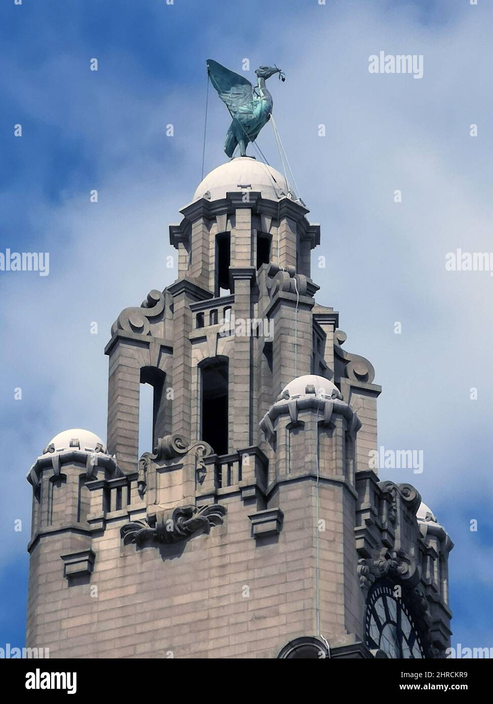 Liver bird on top of Liver building, Liverpool, UK Stock Photo